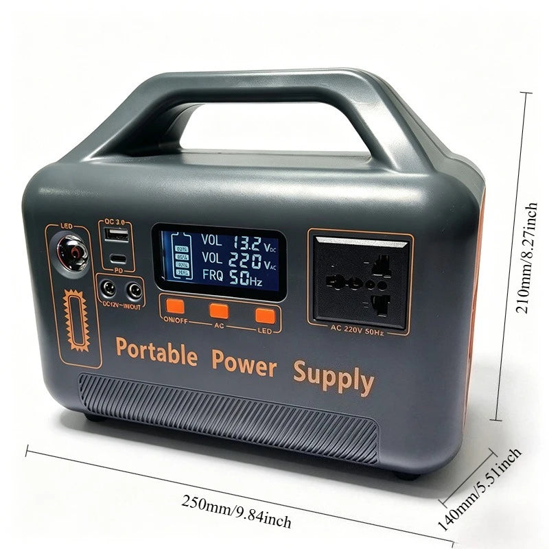 500W Portable Power Station 220V 384Wh Power Bank LiFePO4 Solar Generator For Outdoor Camping Power Supply Home Energy Storage