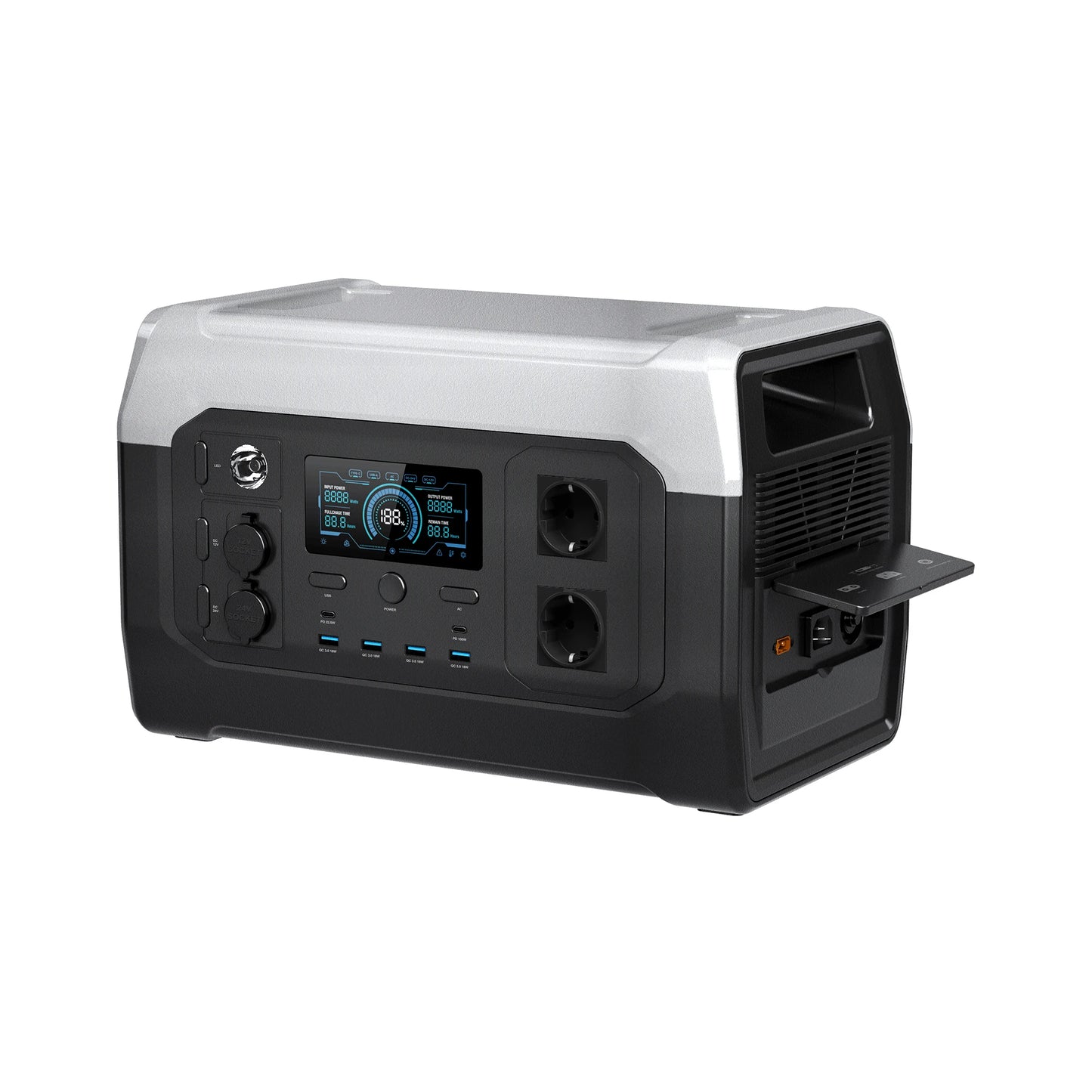 CTOLITY 500W 1800W Portable Power Station Lifepo4 Battery AC Solar Generator Pure Sine Wave Emergency Energy Storage Supply
