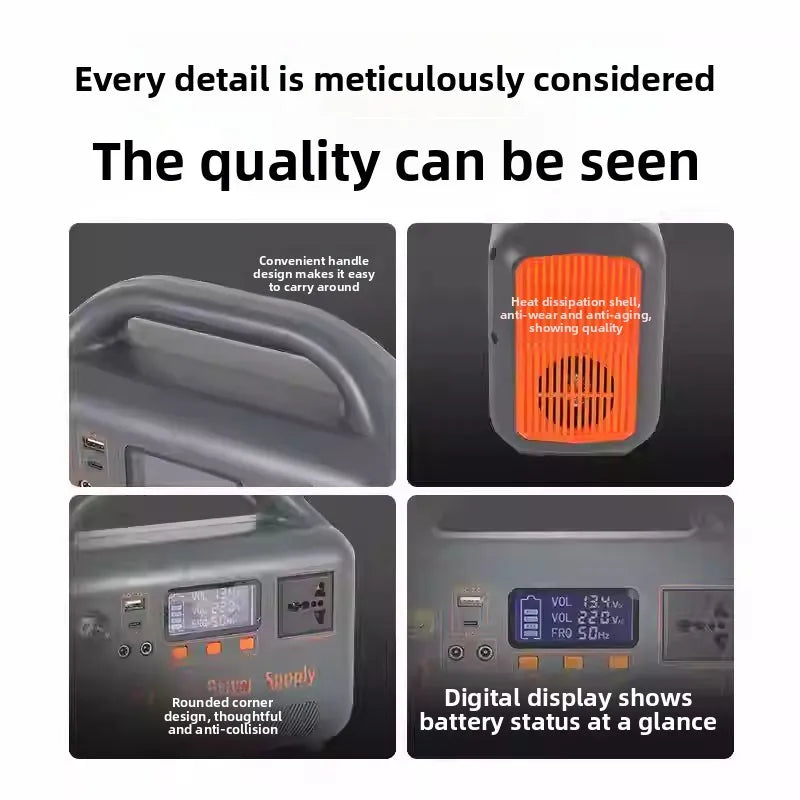 400W Portable Power Station Solar Generator 192Wh LiFePo4 Battery220V Energy Power Plant for Camping RV with Solar Panel Charger