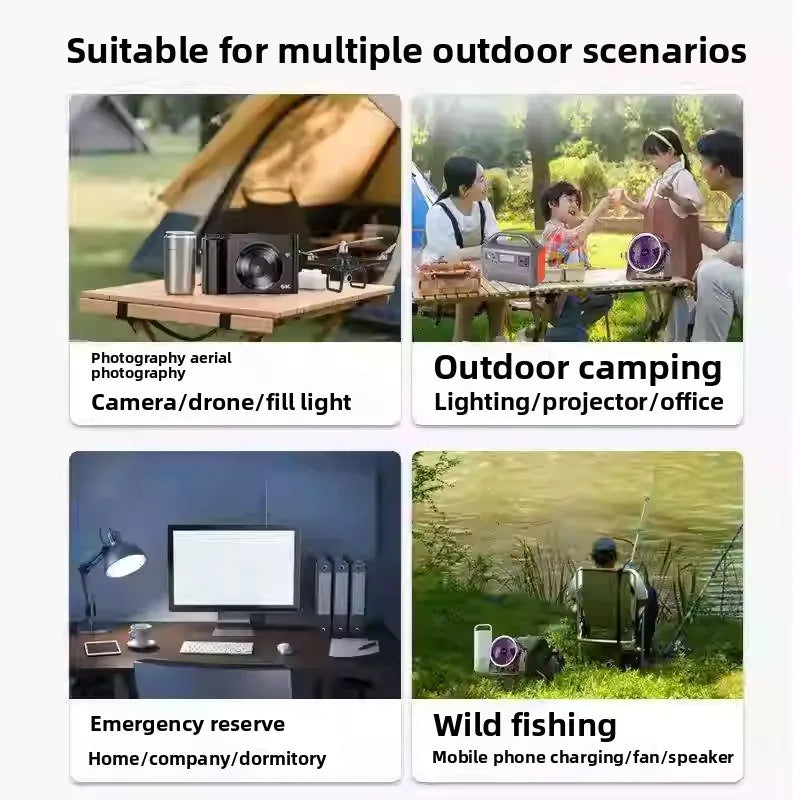400W Portable Power Station Solar Generator 192Wh LiFePo4 Battery220V Energy Power Plant for Camping RV with Solar Panel Charger