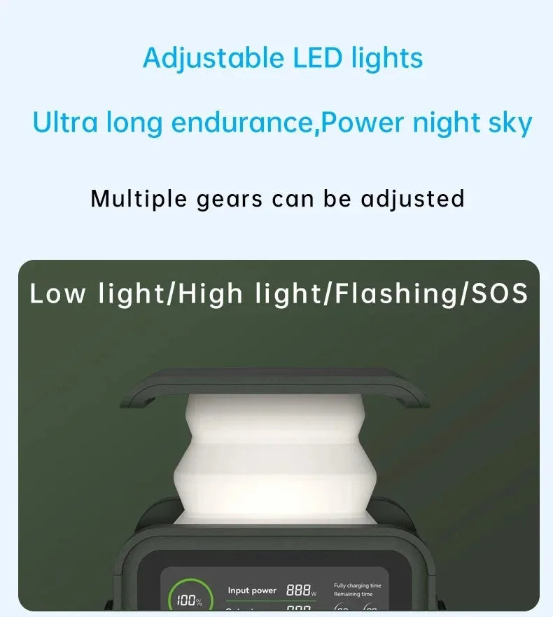 60000mAh 200W 192Wh Camping Power Station Power Bank LiFePo4 Portable Charger Battery Outdoor Solar Generator USB Port Supply