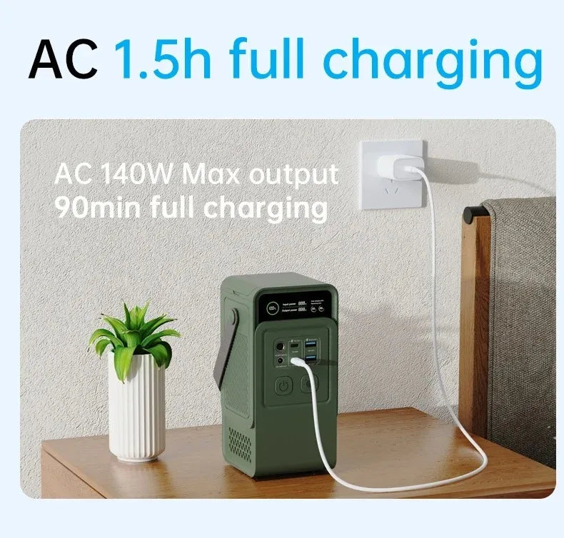 60000mAh 200W 192Wh Camping Power Station Power Bank LiFePo4 Portable Charger Battery Outdoor Solar Generator USB Port Supply