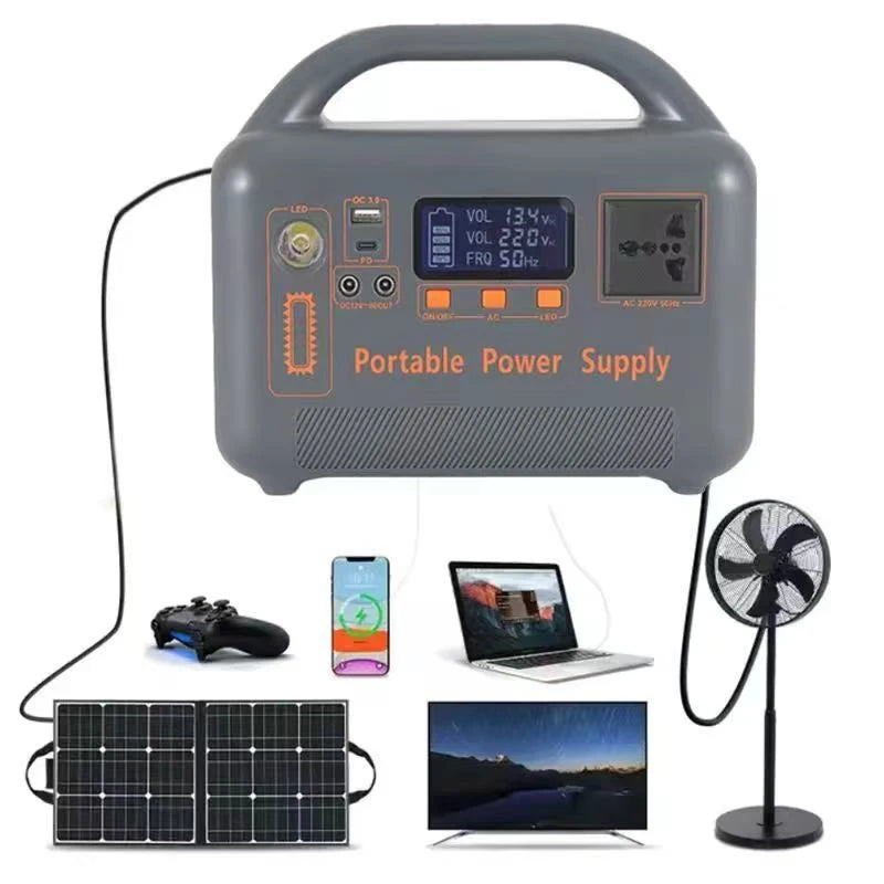 400W Portable Power Station Solar Generator 192Wh LiFePo4 Battery220V Energy Power Plant for Camping RV with Solar Panel Charger