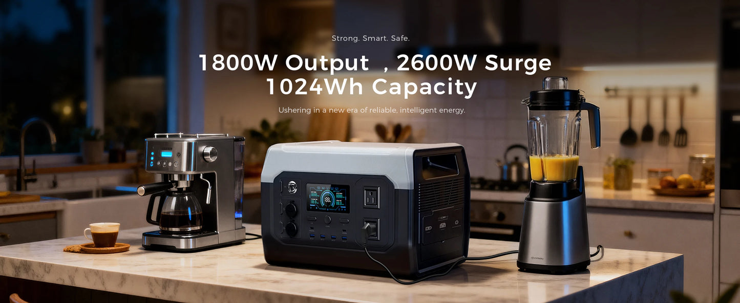 CTOLITY 500W 1800W Portable Power Station Lifepo4 Battery AC Solar Generator Pure Sine Wave Emergency Energy Storage Supply
