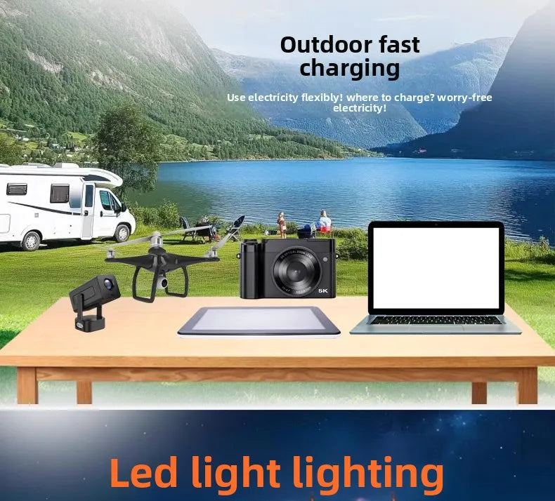 400W Portable Power Station Solar Generator 192Wh LiFePo4 Battery220V Energy Power Plant for Camping RV with Solar Panel Charger